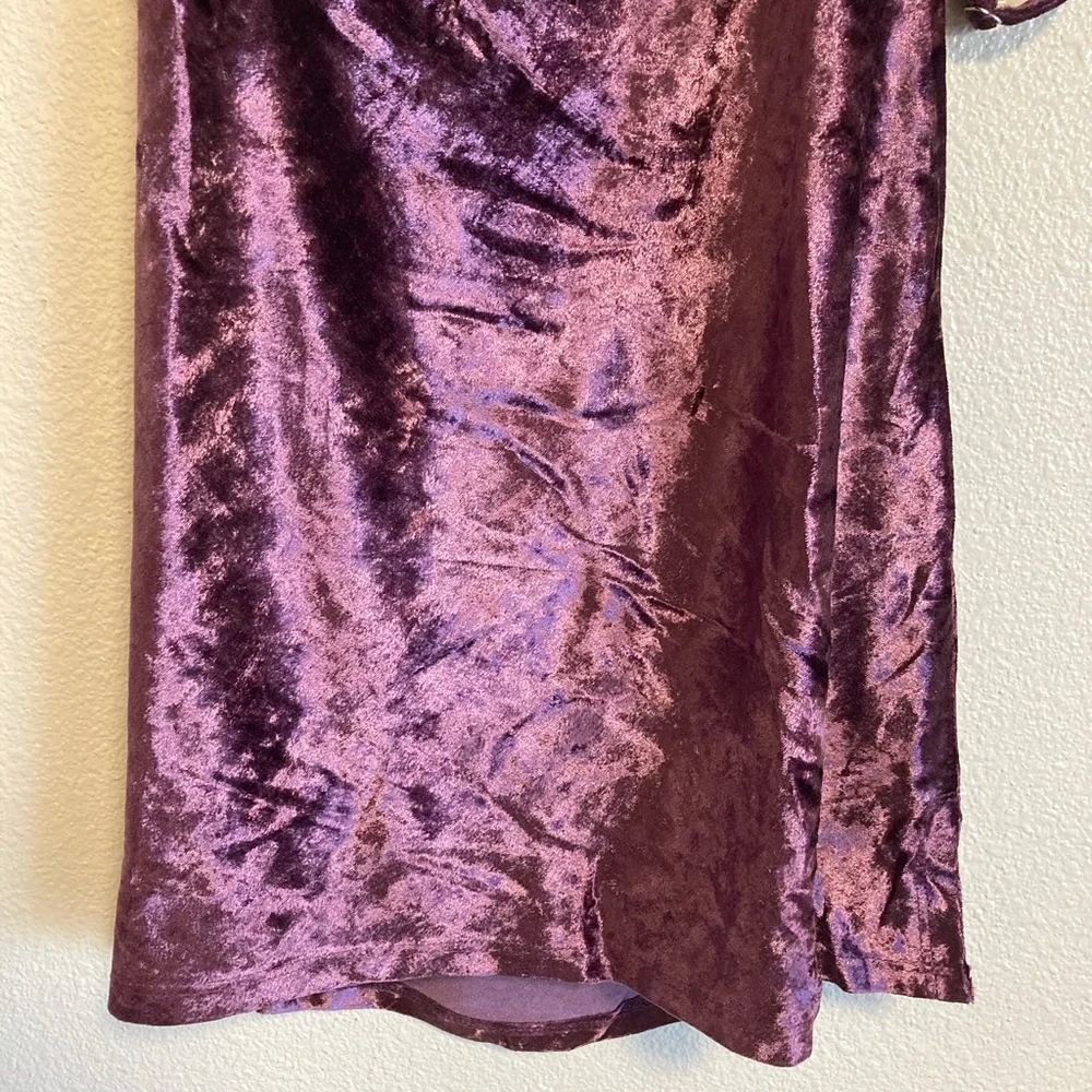 Free People All Night Velvet Tunic in Fig Jam (Size S)